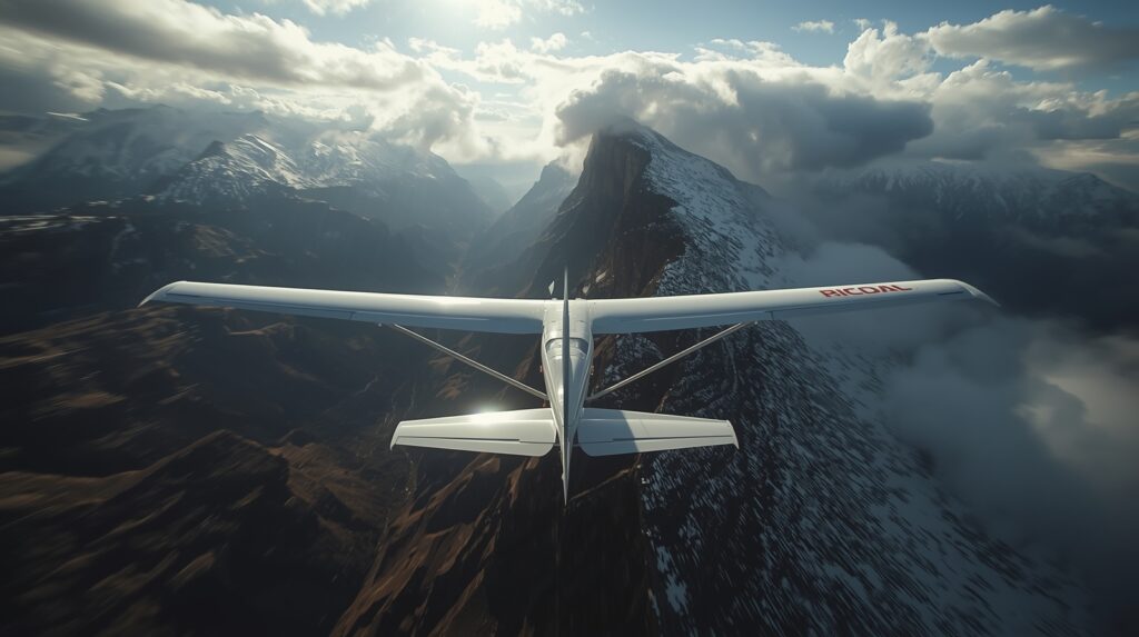 Safety First in Alpine Soaring: Airspace, Oxygen, and Terrain Traps 2 Sailplane approaching an Alpine saddle while avoiding lee-side rotor and box-canyon terrain.